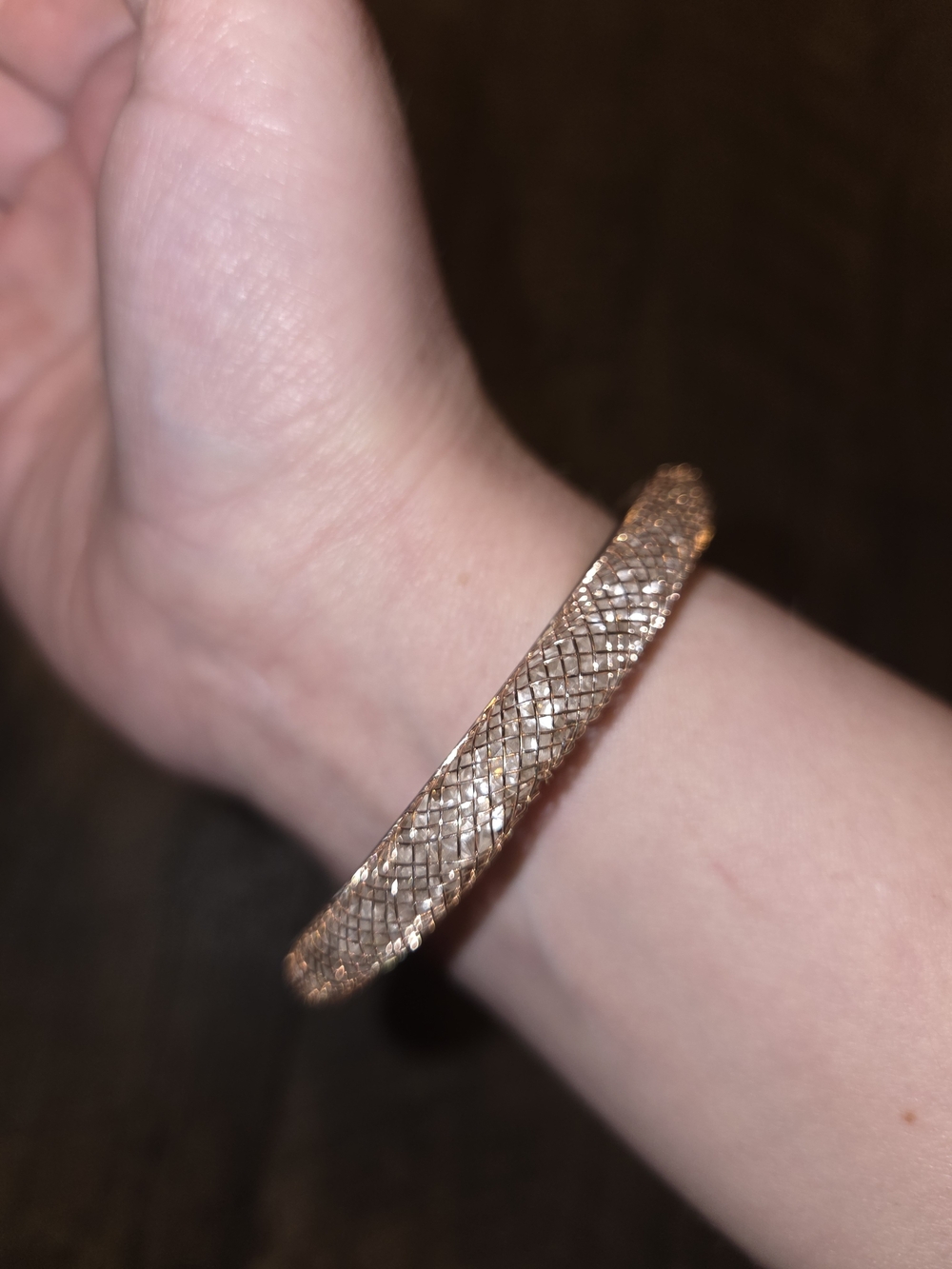 Textured Gold-Tone Bangle Bracelet